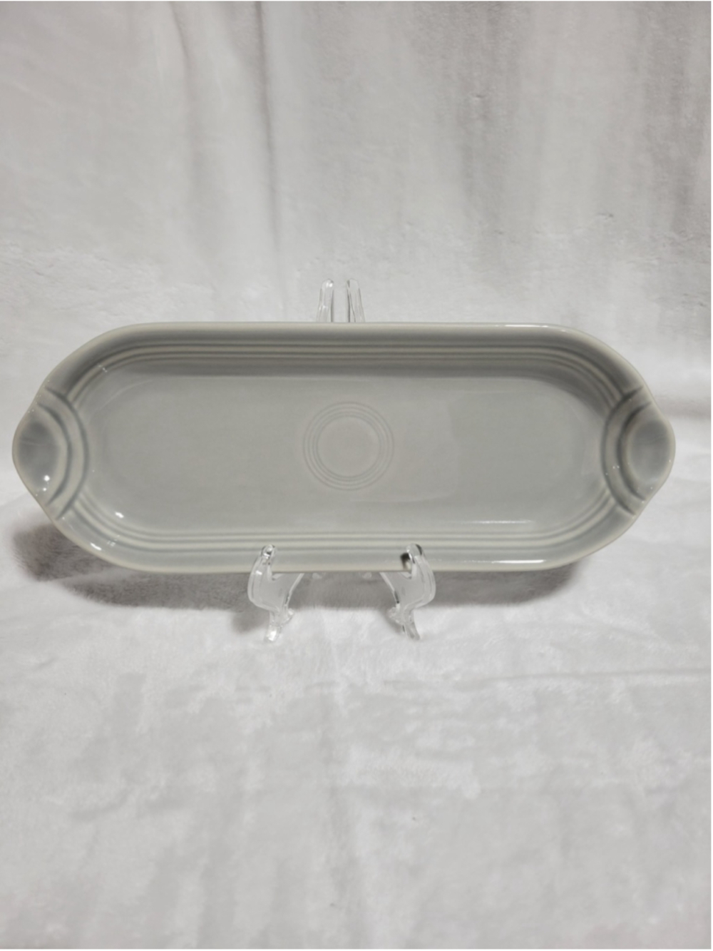 Fiesta Ware Pearl Gray Corn Cob Relish Utility Tray 9.5" Homer Laughlin USA